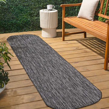 Miles Modern Minimalist Radius Corner Solid Indoor/Outdoor Area Rug